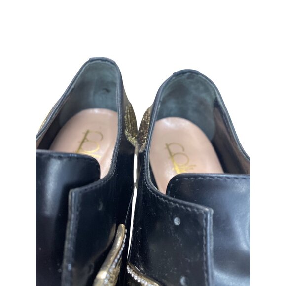 Coliac Italy made womans Black Leather Wing Pearl Loafers Sz 7 SKU 9542 - Picture 12 of 15